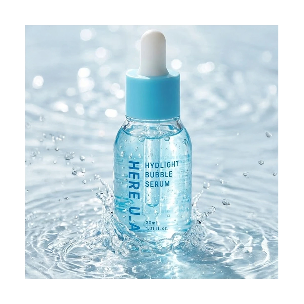 Illuminez votre teint avec le Hydlight Bubble Serum HERE U_A®. Une formule multi-actifs à la niacinamide pour restaurer l'éclat et revitaliser les peaux ternes.